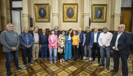 A horas de la marcha, Cristina recibió a dirigentes sindicales en el Senado