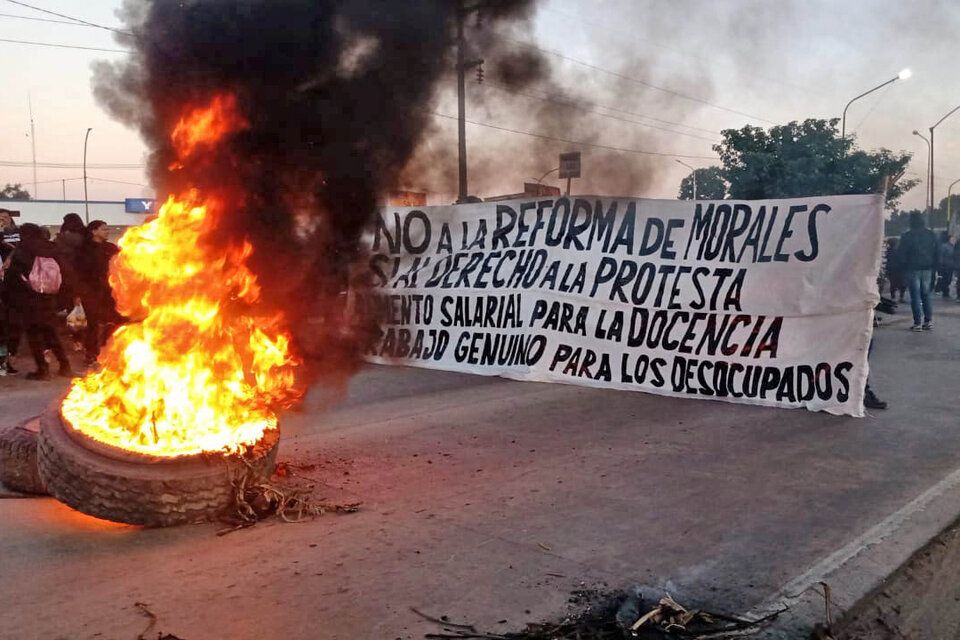 Escena de las protestas que se suceden diariamente en Jujuy.
Foto: NA.