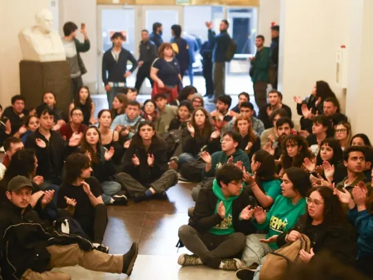Protesta: un grupo de estudiantes ingresó al Palacio Pizzurno